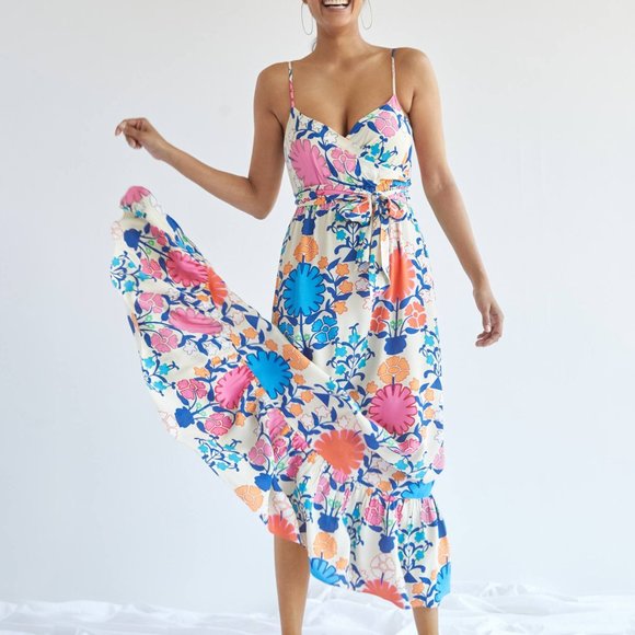 HTF Anthropologie Plenty by Tracy Reese Poppies Maxi Dress